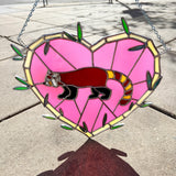 Red Panda Heart Panel Finished Pieces Colorado Glassworks   