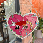 Red Panda Heart Panel Finished Pieces Colorado Glassworks   