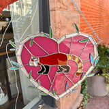Red Panda Heart Panel Finished Pieces Colorado Glassworks   