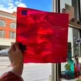 Cranberry and Cream Bullseye Fusible 90 COE Sheet Glass Colorado Glassworks