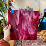 Cranberry and Cream Bullseye Fusible 90 COE Sheet Glass Colorado Glassworks