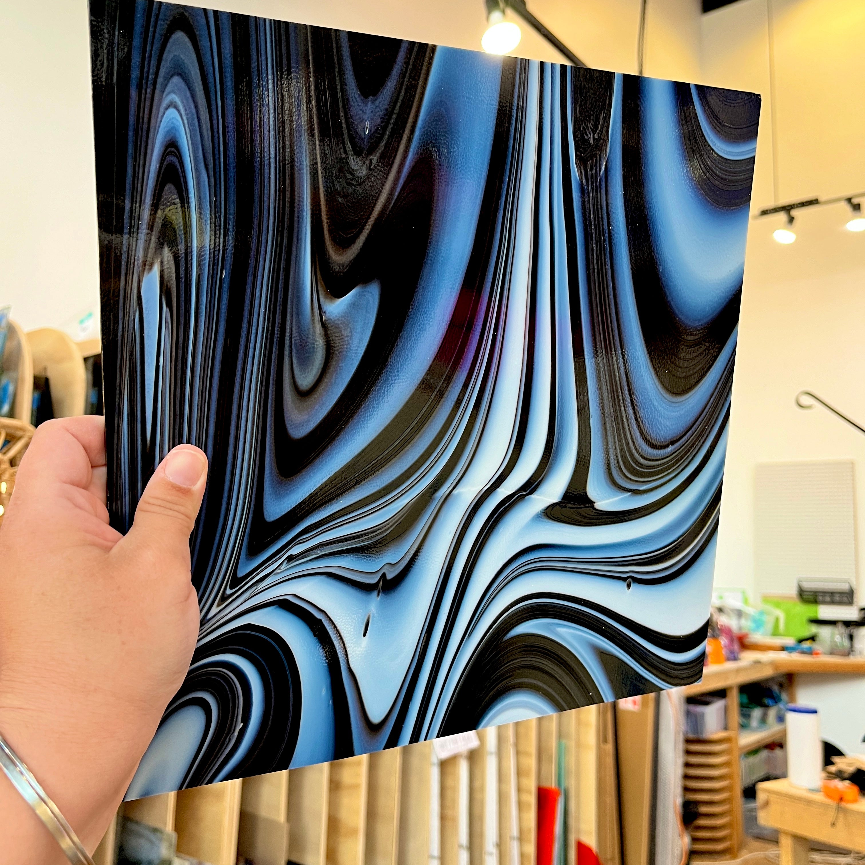 Black Licorice Fusers Reserve Oceanside Fusible 96COE (3005.9F) Sheet Glass Colorado Glassworks