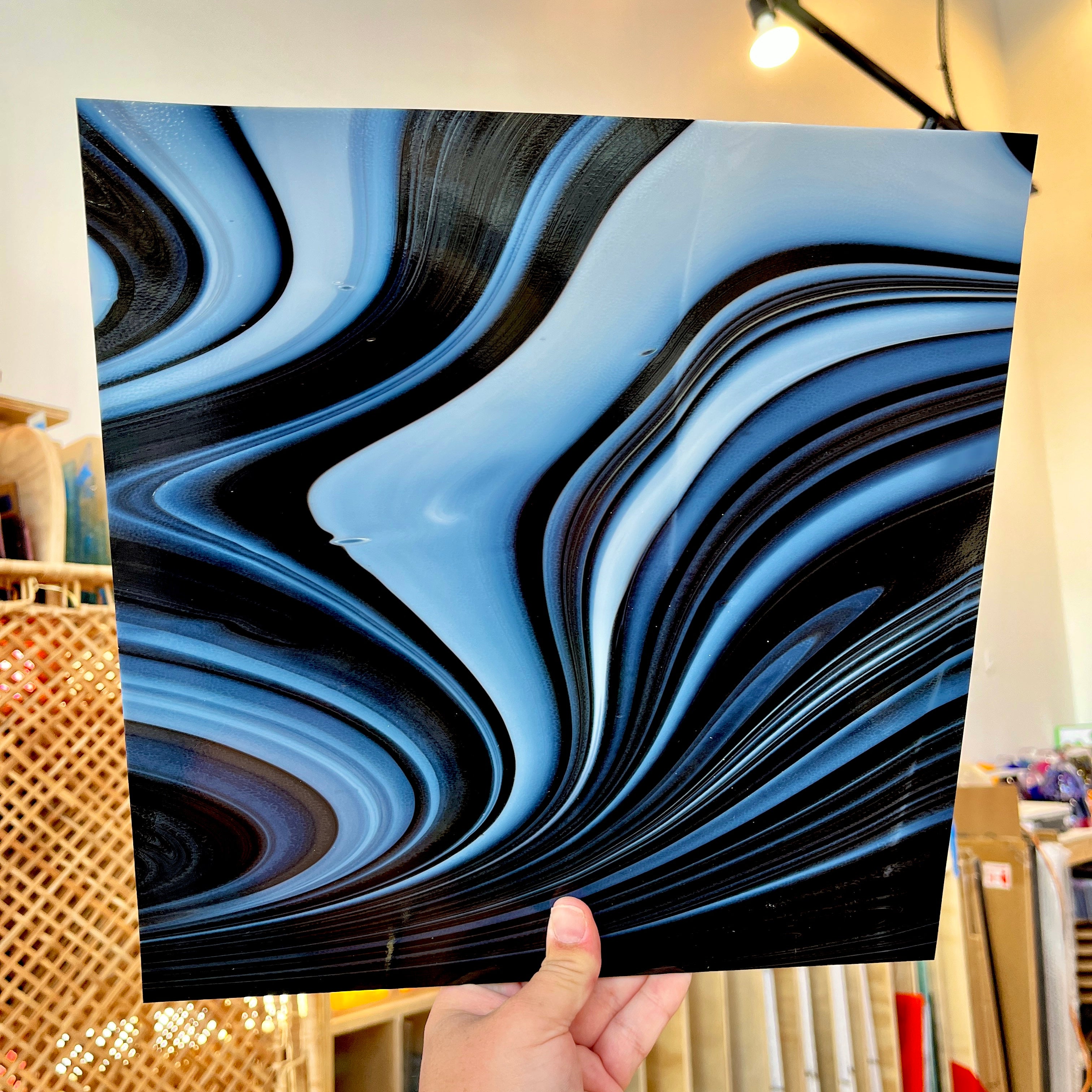 Black Licorice Fusers Reserve Oceanside Fusible 96COE (3005.9F) Sheet Glass Colorado Glassworks OS-LICORICE-FR (12x12in)