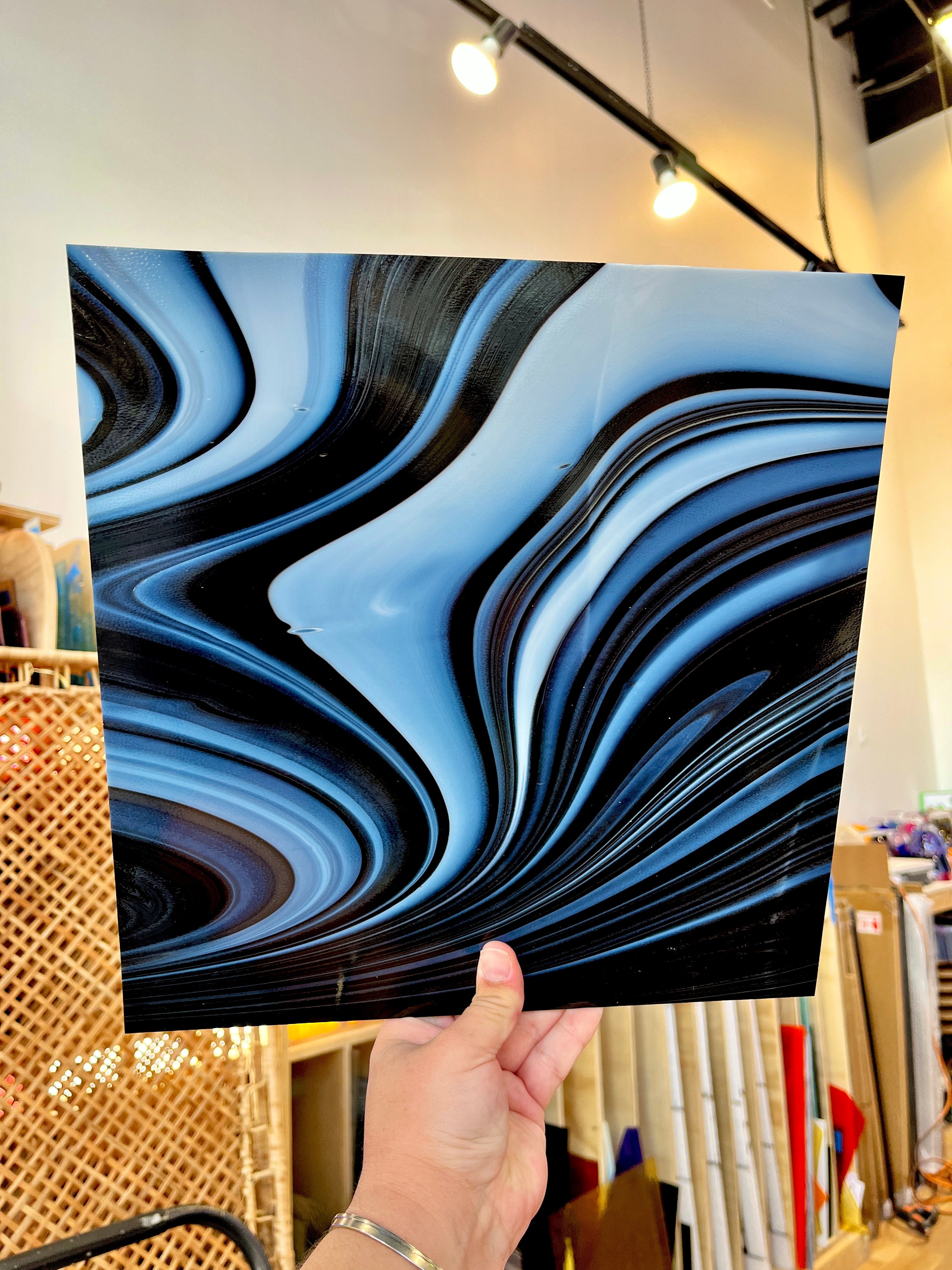 Black Licorice Fusers Reserve Oceanside Fusible 96COE (3005.9F) Sheet Glass Colorado Glassworks OS-LICORICE-FR (12x12in)