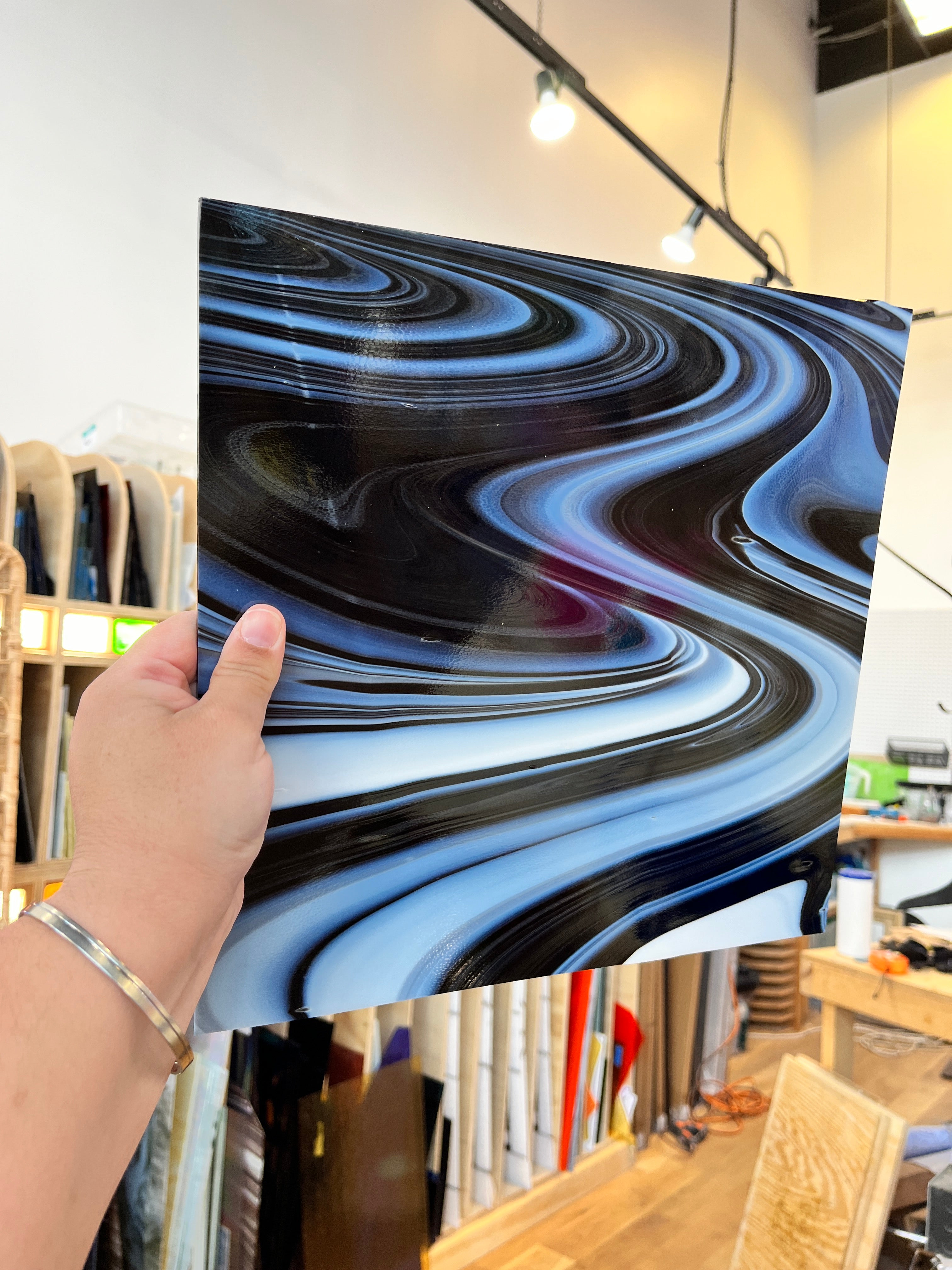 Black Licorice Fusers Reserve Oceanside Fusible 96COE (3005.9F) Sheet Glass Colorado Glassworks