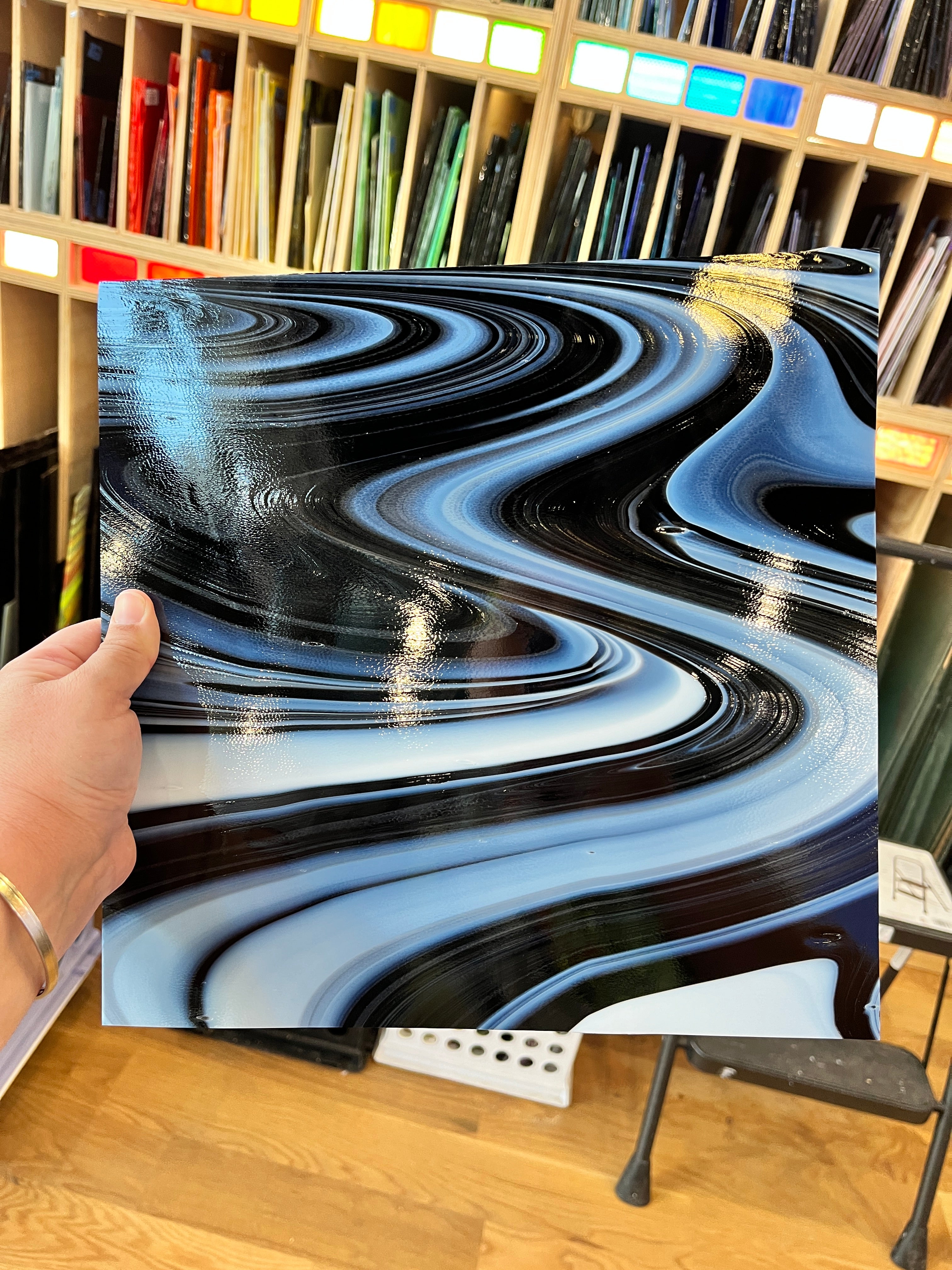 Black Licorice Fusers Reserve Oceanside Fusible 96COE (3005.9F) Sheet Glass Colorado Glassworks