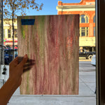 Green, Purple, and White Bubbled Wissmach Sheet Glass Kokomo   