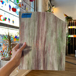 Green, Purple, and White Bubbled Wissmach Sheet Glass Kokomo WM852 (12x10in)  