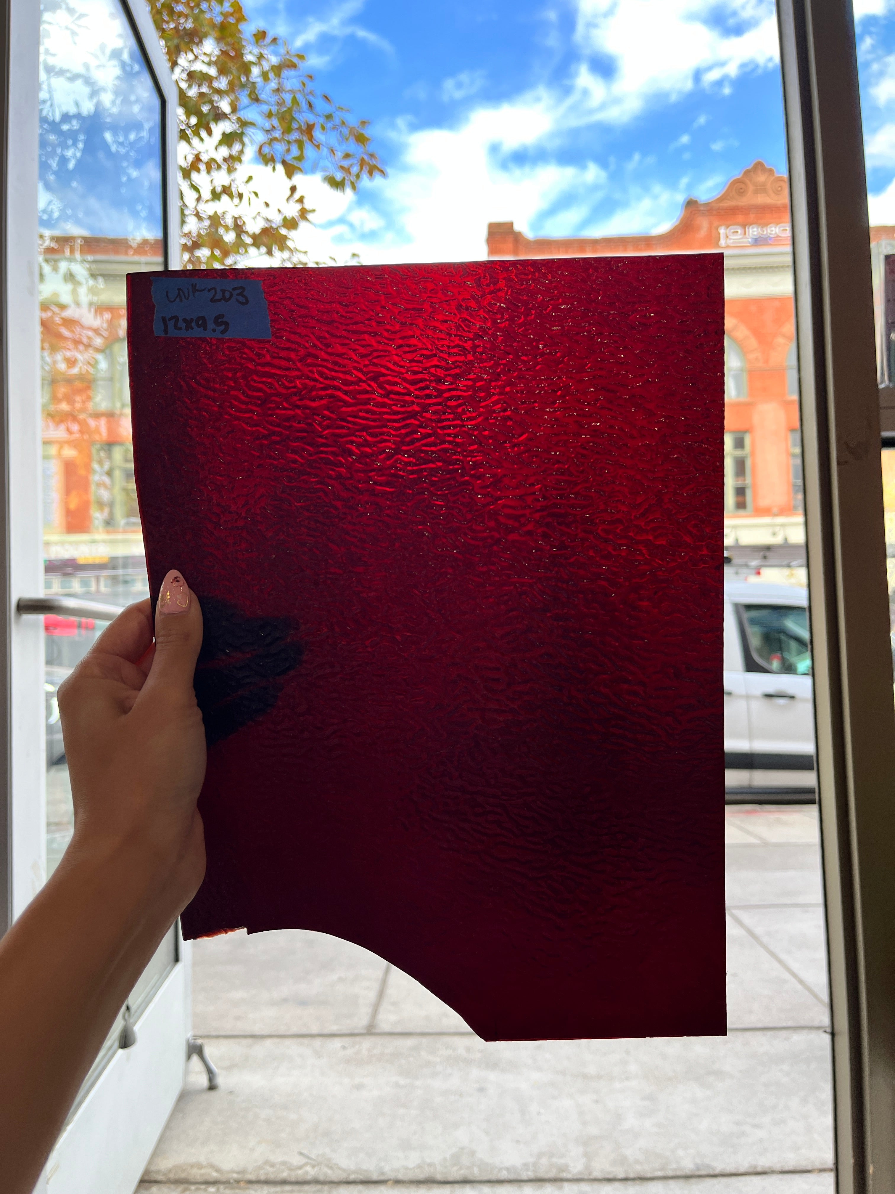 Deep Red Ripple Textured Sheet Glass Colorado Glassworks   