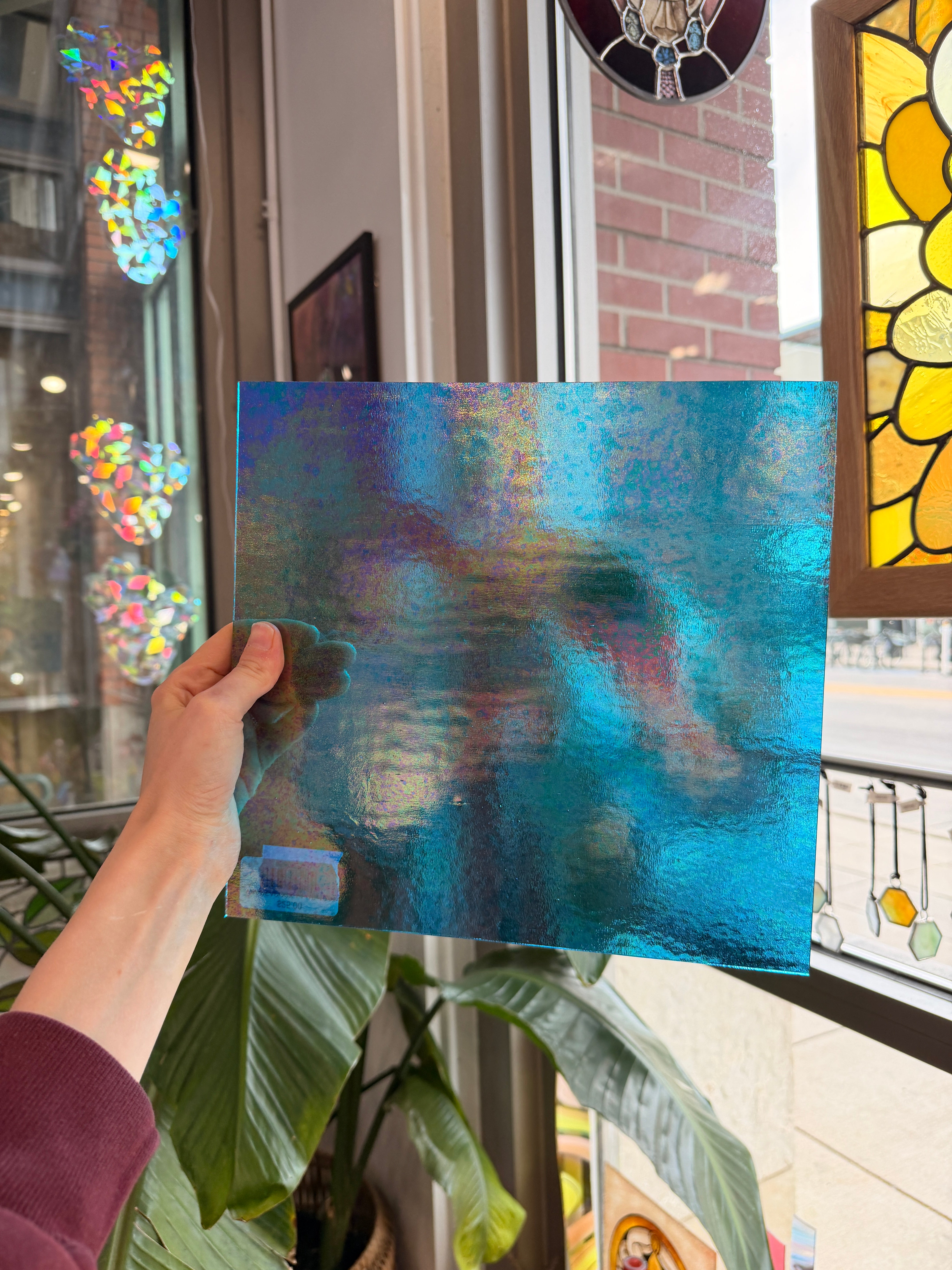 Peacock Feather Blue Luminescent 96 COE Wissmach (WI 96 19 LUM) Sheet Glass Colorado Glass Works