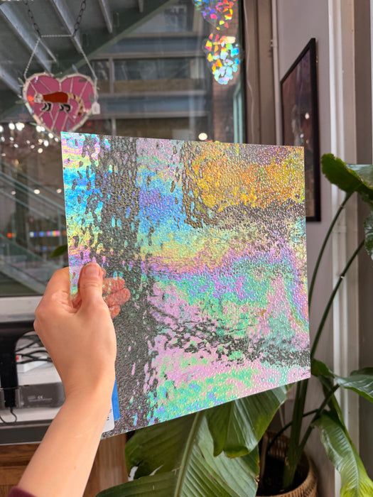 Iridescent Dew Drop Clear Wissmach Sheet Glass Colorado Glassworks