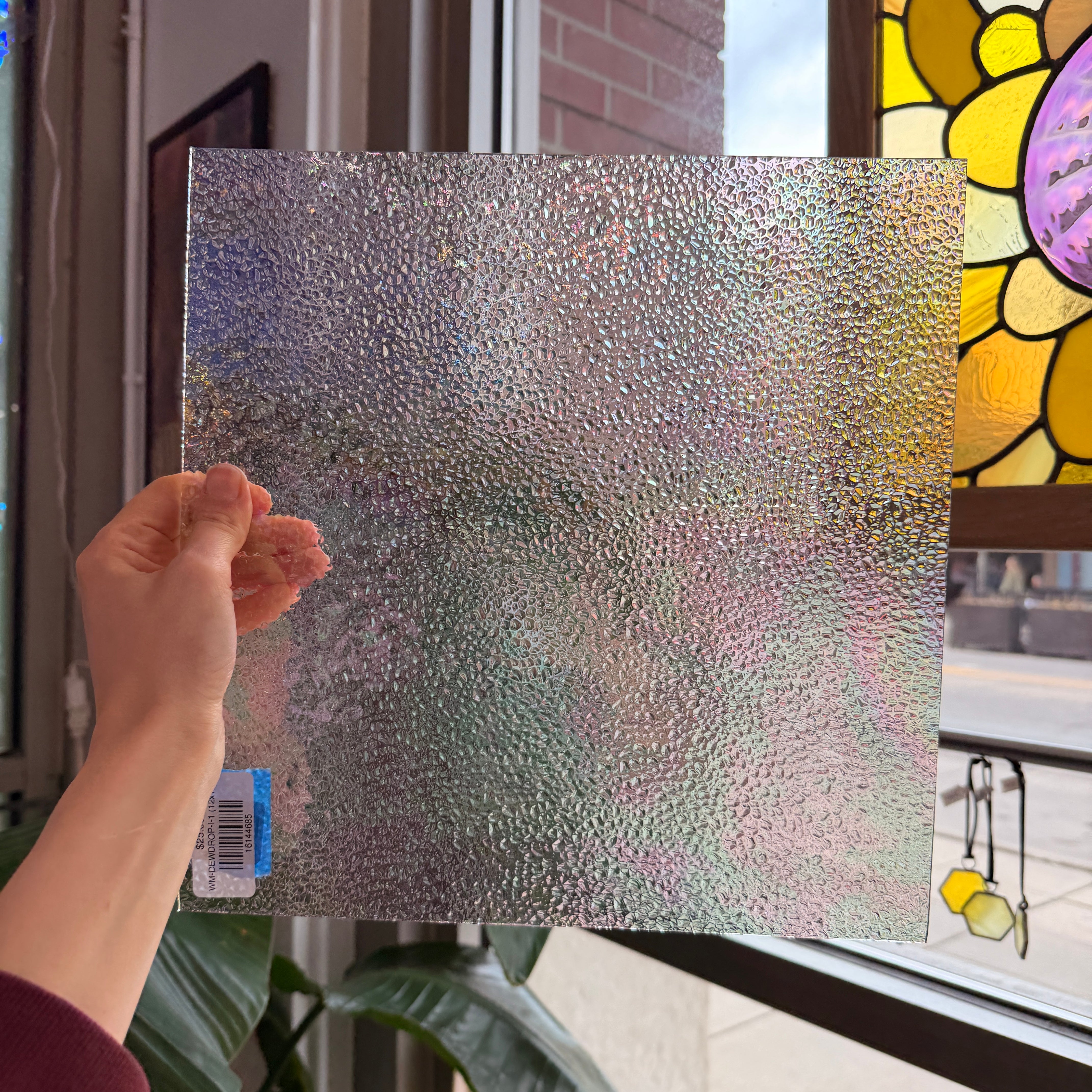 Iridescent Dew Drop Clear Wissmach Sheet Glass Colorado Glassworks