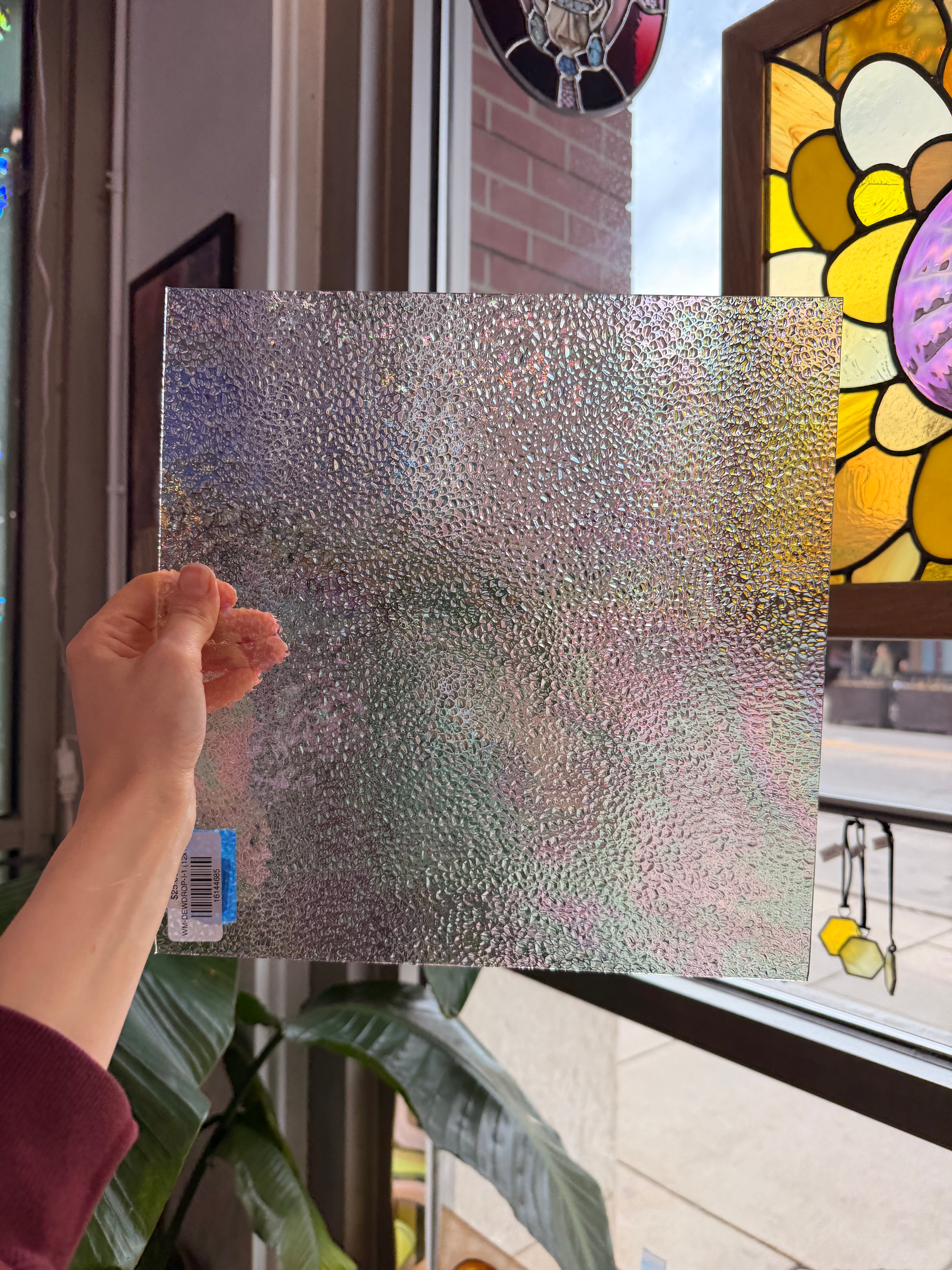 Iridescent Dew Drop Clear Wissmach Sheet Glass Colorado Glassworks