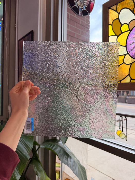 Iridescent Dew Drop Clear Wissmach Sheet Glass Colorado Glassworks