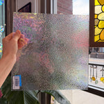 Iridescent Dew Drop Clear Wissmach Sheet Glass Colorado Glassworks