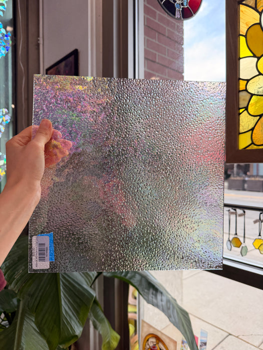 Iridescent Dew Drop Clear Wissmach Sheet Glass Colorado Glassworks