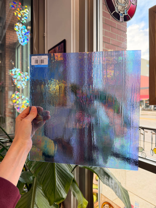 Periwinkle Cornflower Blue Iridescent Wissmach Fusible 96 COE Sheet Glass Colorado Glassworks