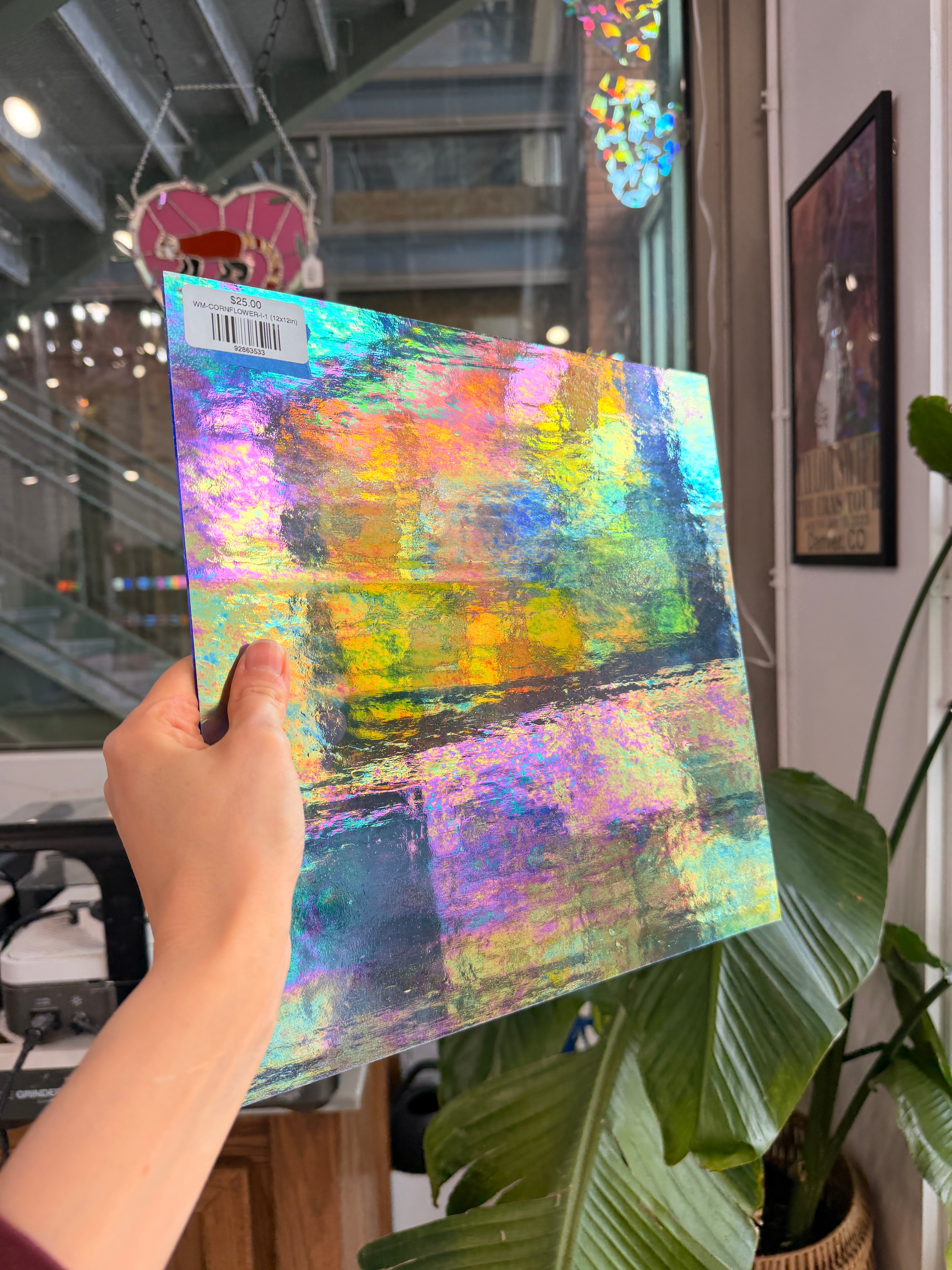 Periwinkle Cornflower Blue Iridescent Wissmach Fusible 96 COE Sheet Glass Colorado Glassworks