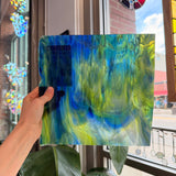 Glascadia Clear, Royal Blue, Spring Green, White Double Roll Fusible 90 COE Sheet Glass Colorado Glass Works