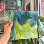 Glascadia Clear, Royal Blue, Spring Green, White Double Roll Fusible 90 COE Sheet Glass Colorado Glass Works