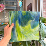 Glascadia Clear, Royal Blue, Spring Green, White Double Roll Fusible 90 COE Sheet Glass Colorado Glass Works