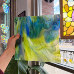 Glascadia Clear, Royal Blue, Spring Green, White Double Roll Fusible 90 COE Sheet Glass Colorado Glass Works