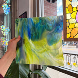 Glascadia Clear, Royal Blue, Spring Green, White Double Roll Fusible 90 COE Sheet Glass Colorado Glass Works