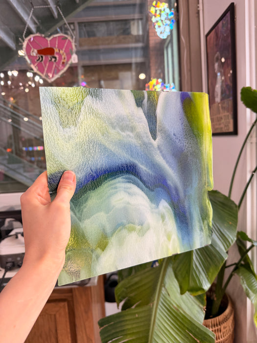 Glascadia Clear, Royal Blue, Spring Green, White Double Roll Fusible 90 COE Sheet Glass Colorado Glass Works