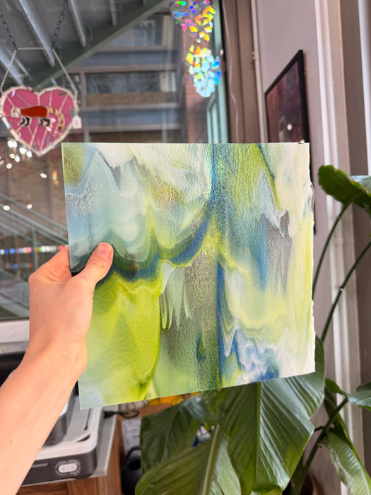 Glascadia Clear, Royal Blue, Spring Green, White Double Roll Fusible 90 COE Sheet Glass Colorado Glass Works