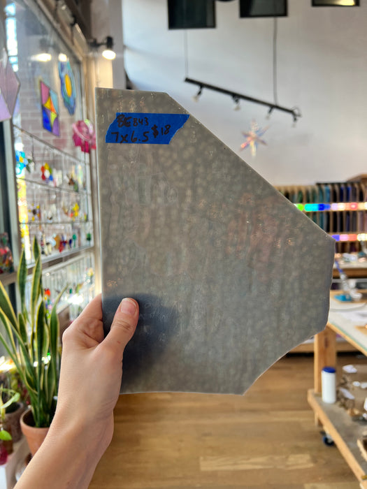 Gray Mottled Bullseye Sheet Glass Colorado Glassworks