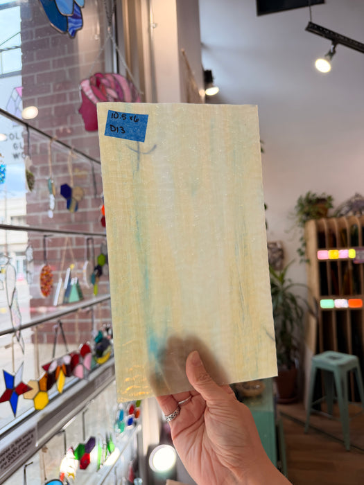 Tan Teal Rippled Sheet Glass Colorado Glassworks