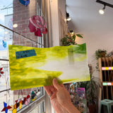 Light Green and Clear Stipple Sheet Glass Colorado Glassworks