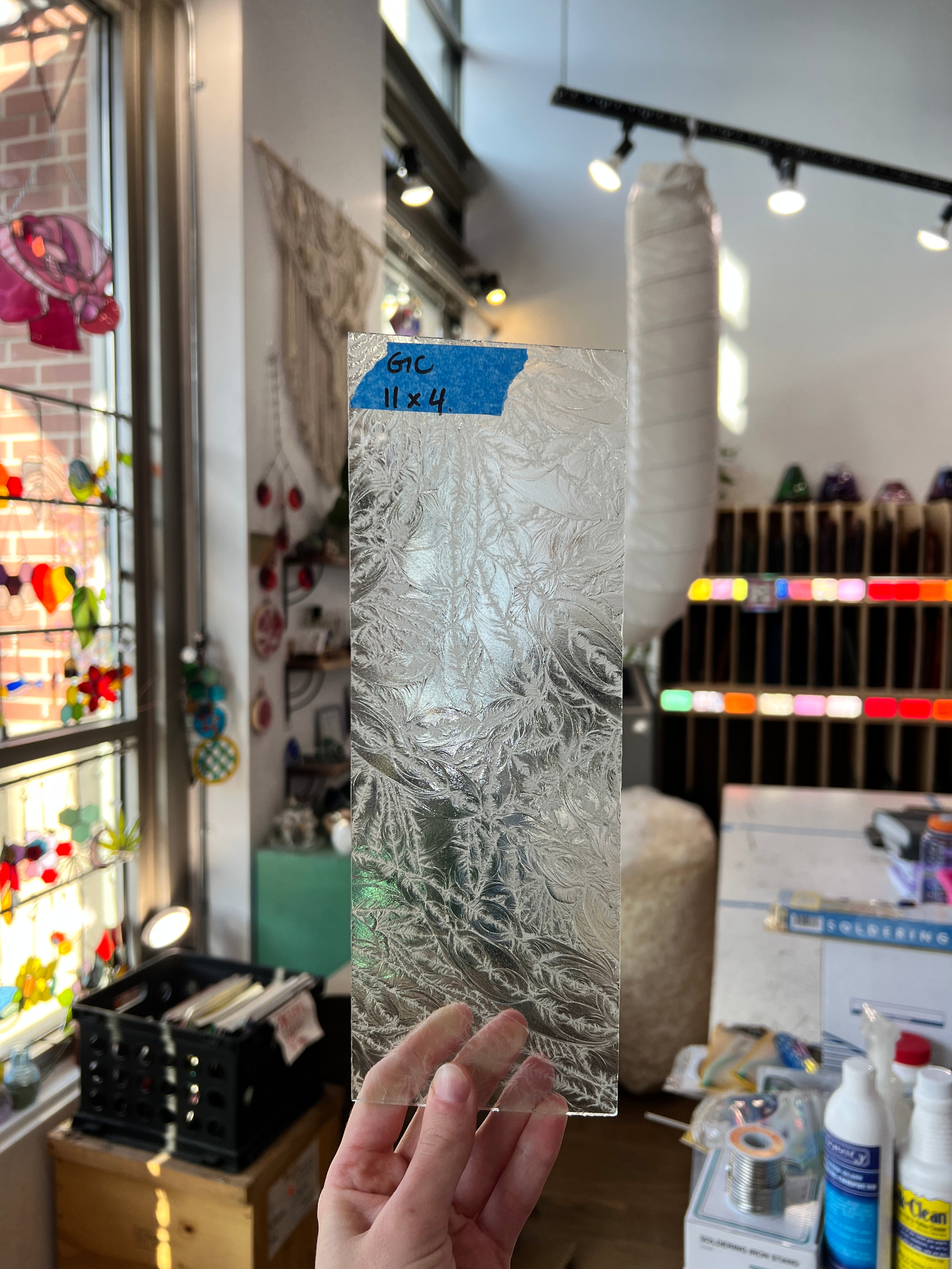 Clear Glue Chip Sheet Glass Colorado Glassworks GC123 (11x4in)