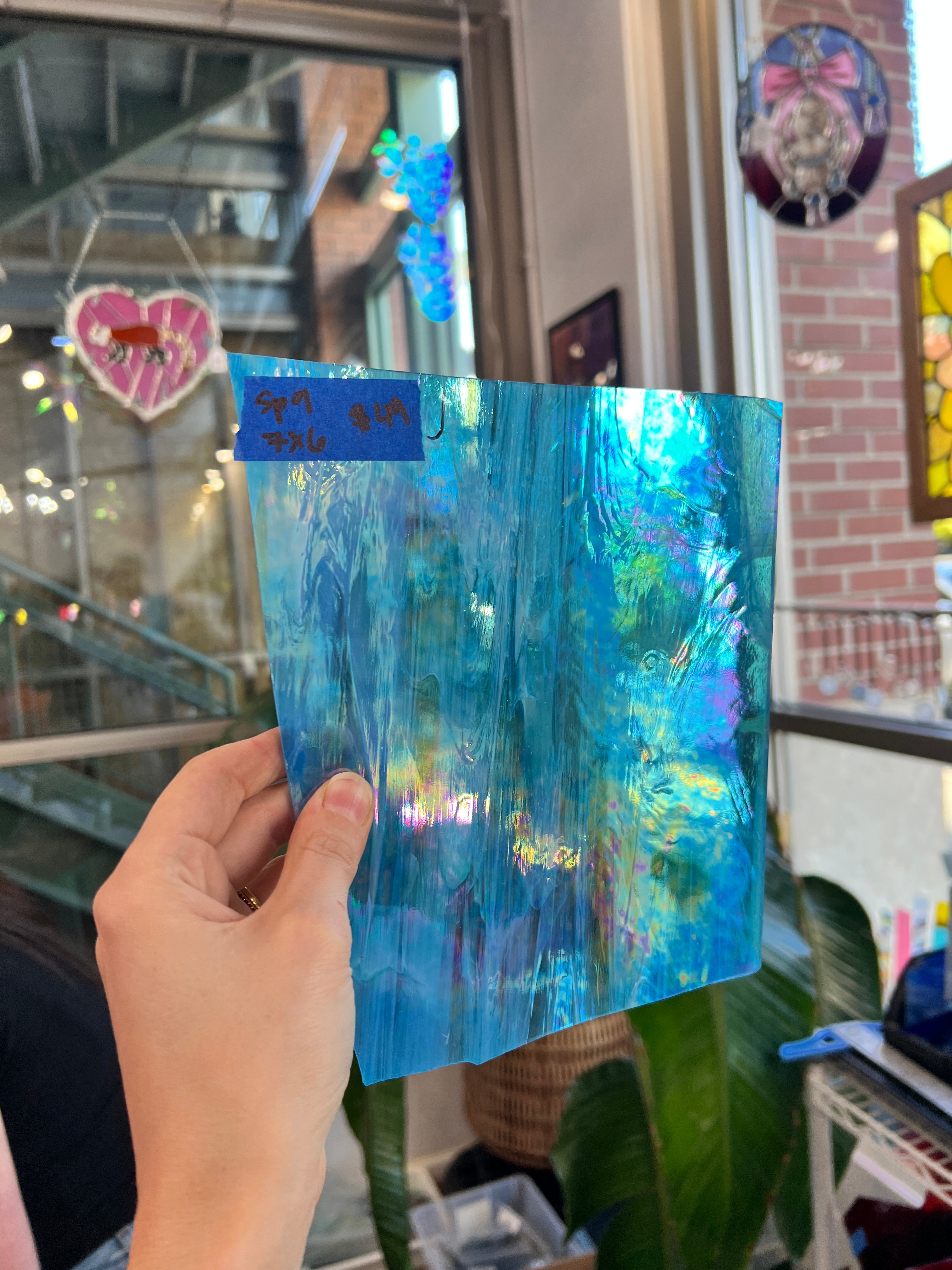 Blue Wispy Iridescent Vintage Spectrum