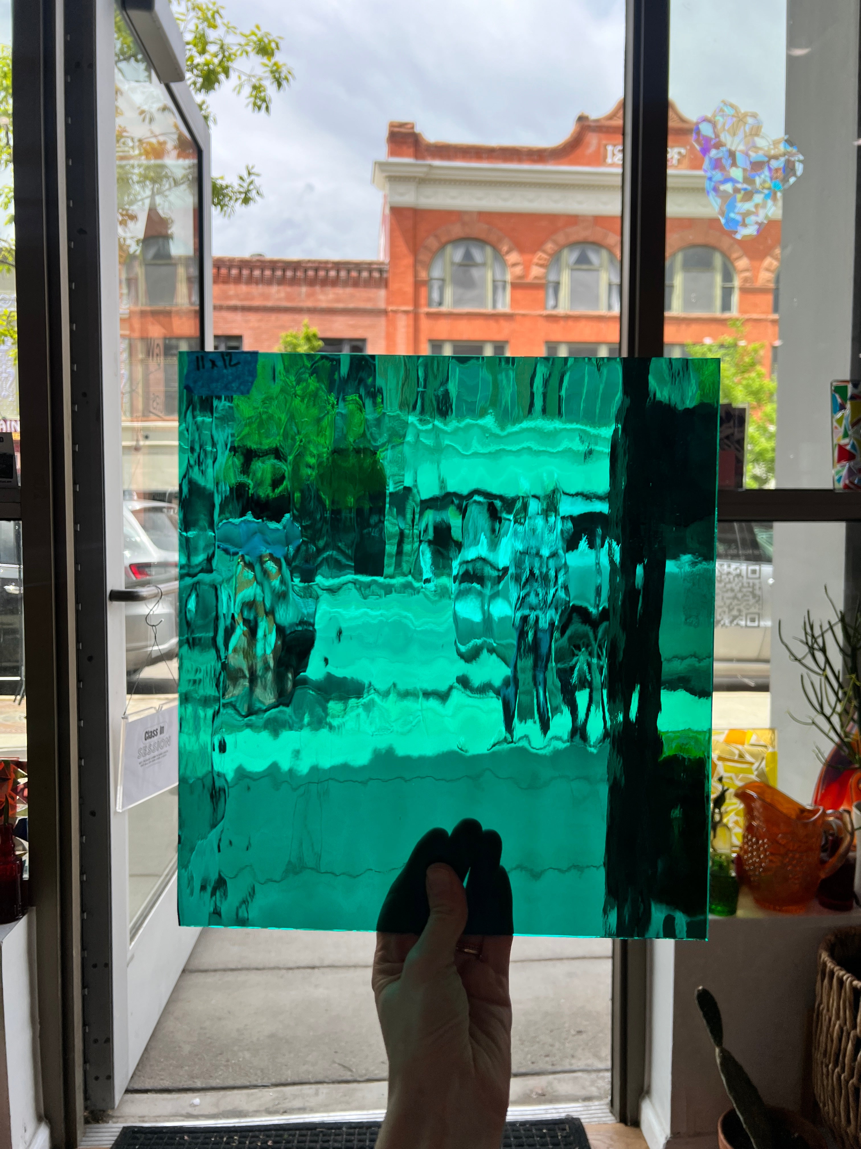 Teal Waterglass Oceanside Fusible 96 COE (OGT 523.2WF) Sheet Glass Colorado Glassworks