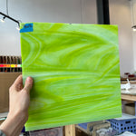 Key Lime Pearl Opal Oceanside Fusible 96 COE Sheet Glass Colorado Glassworks   