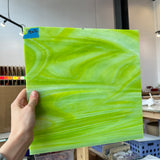 Key Lime Pearl Opal Oceanside Fusible 96 COE Sheet Glass Colorado Glassworks   