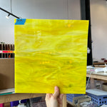 Yellow/White Wispy Oceanside Fusible 96 COE (OGT 369.1F) Sheet Glass Colorado Glassworks