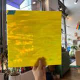 Yellow/White Wispy Oceanside Fusible 96 COE (OGT 369.1F) Sheet Glass Colorado Glassworks