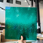 Teal Green Rough Rolled Oceanside Fusible 96 COE (OGT 523.2RRF) Sheet Glass Colorado Glassworks