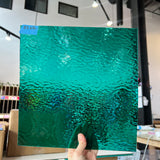 Teal Green Rough Rolled Oceanside Fusible 96 COE (OGT 523.2RRF) Sheet Glass Colorado Glassworks