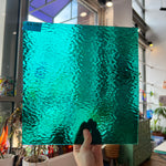 Teal Green Rough Rolled Oceanside Fusible 96 COE (OGT 523.2RRF) Sheet Glass Colorado Glassworks