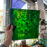 Green Mottled Bullseye (BE 6247) Sheet Glass Colorado Glassworks