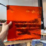 Orange Rough Rolled Oceanside Fusible 96 COE (171RRF) Sheet Glass Colorado Glassworks OS-ORA-RR (12x12in)