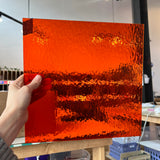 Orange Rough Rolled Oceanside Fusible 96 COE (171RRF) Sheet Glass Colorado Glassworks OS-ORA-RR (12x12in)