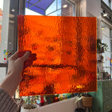Orange Rough Rolled Oceanside Fusible 96 COE (171RRF) Sheet Glass Colorado Glassworks
