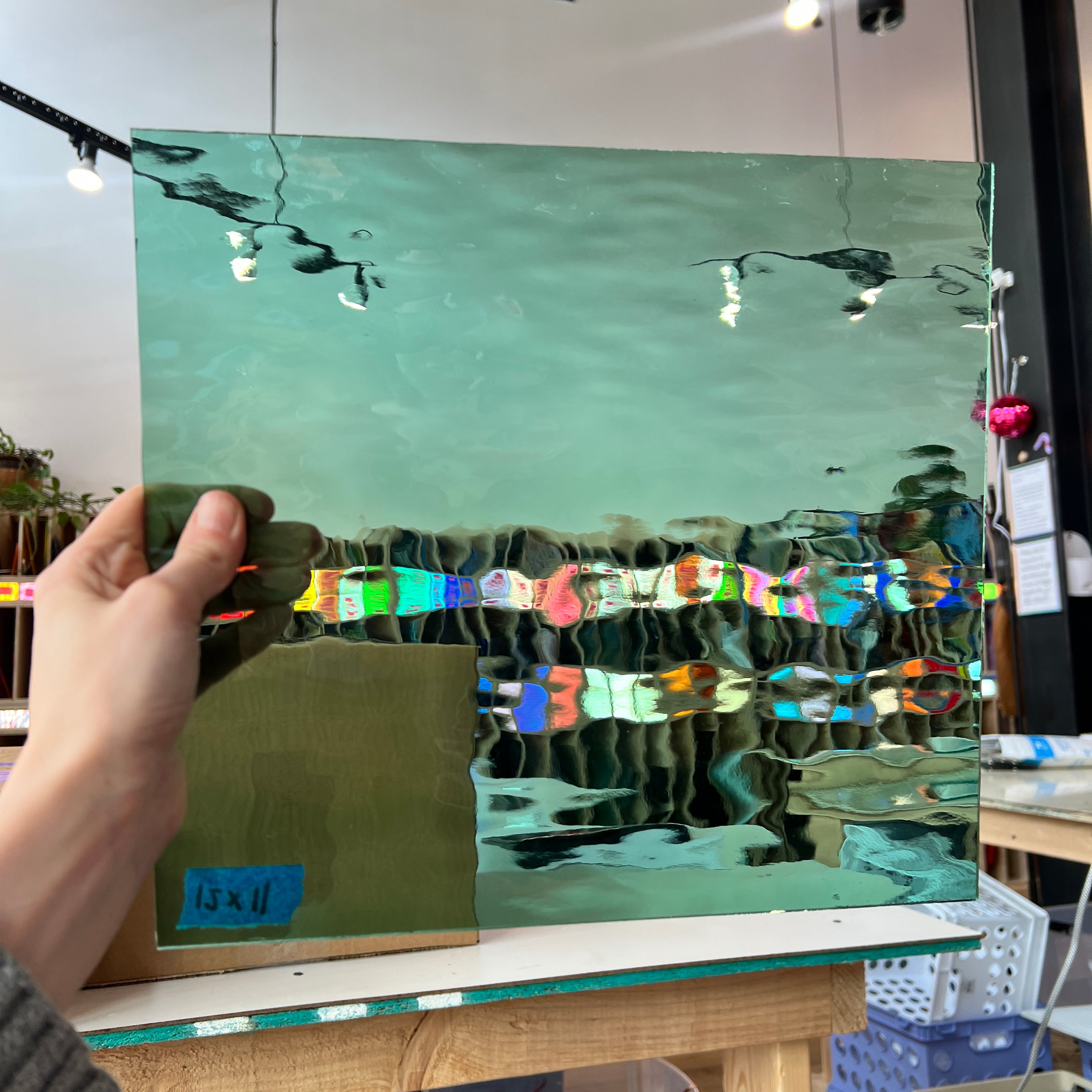 Sea Green Waterglass Oceanside Fusible 96 COE Sheet Glass Colorado Glassworks   
