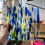 Atlantis Blue & Yellow Spirit Glass Oceanside Fusible 96 COE (SPIRIT-4361-76S-F) Sheet Glass Colorado Glass Works OS-ATLANTIS-SPIR (12x12in)