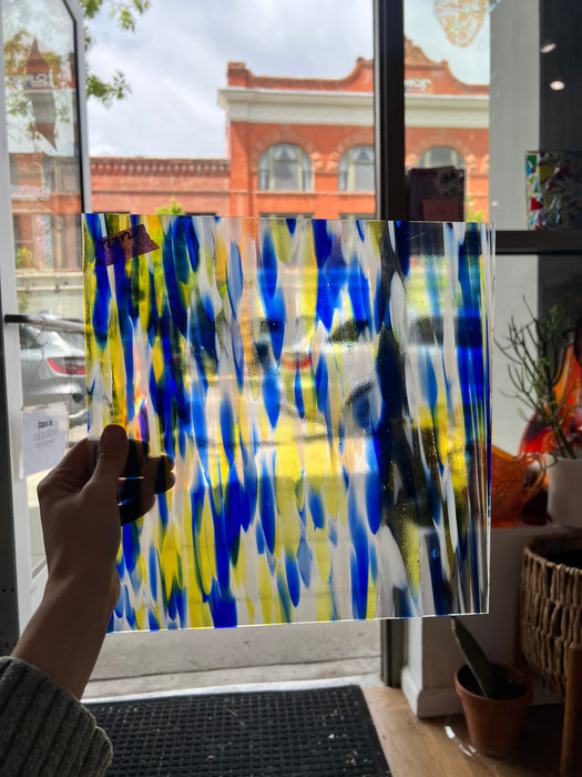 Blue & Yellow Spirit Glass Oceanside Fusible 96 COE Sheet Glass Colorado Glass Works   