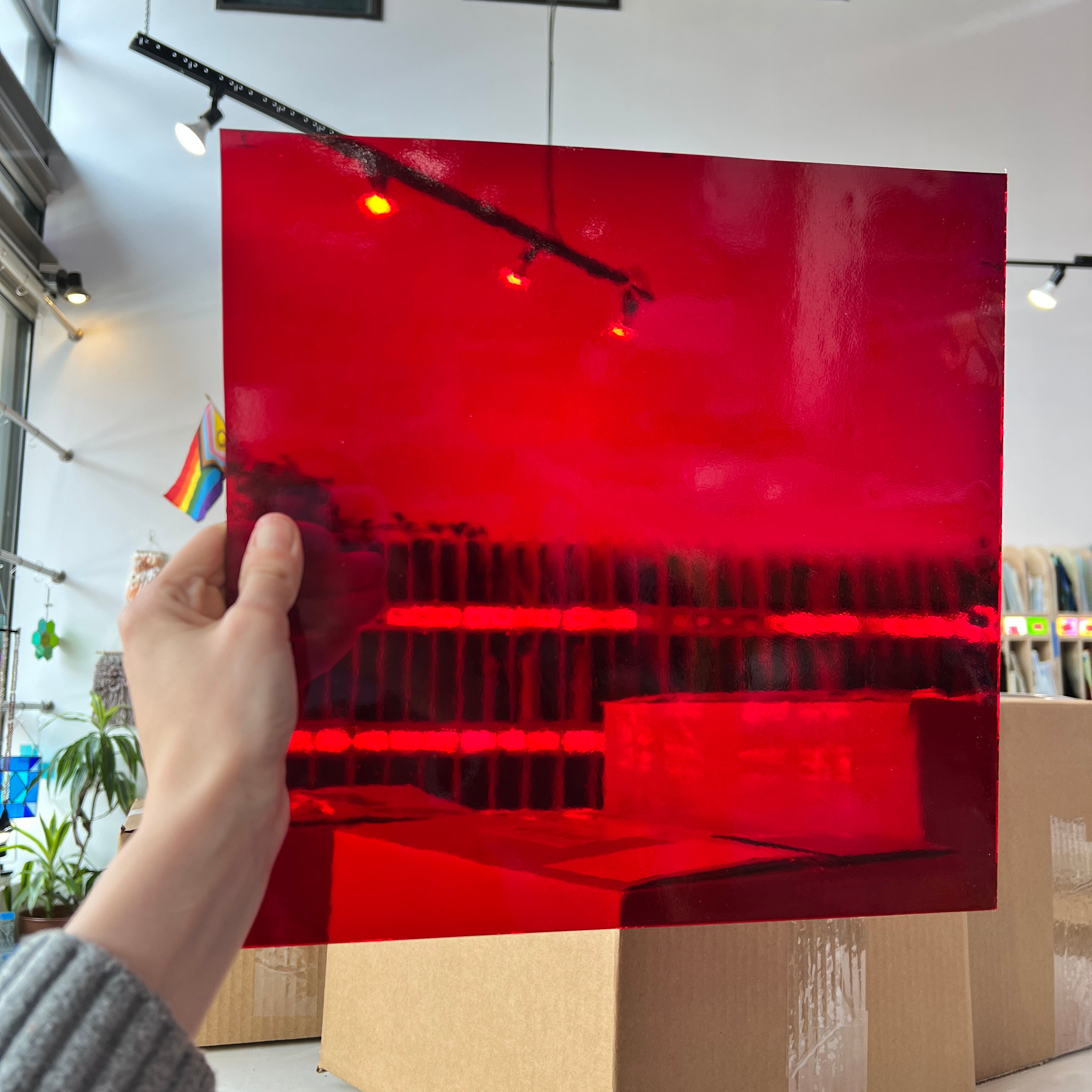 Ruby Red Transparent Oceanside Fusible 96 COE (152F) Sheet Glass Colorado Glassworks